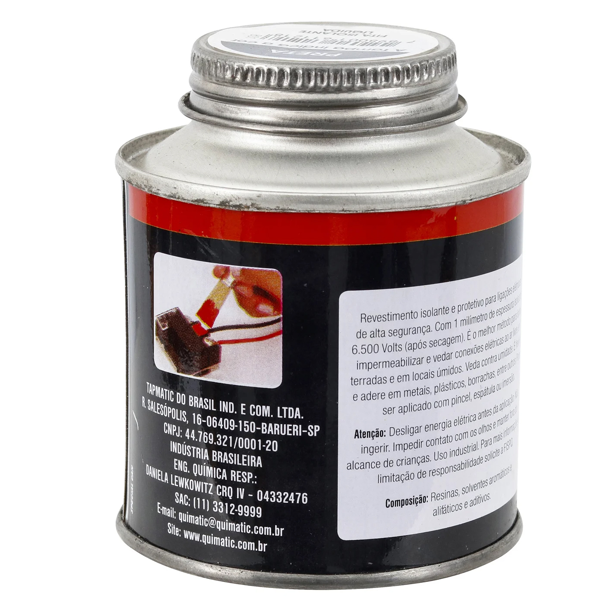 Fita Isolante Líquida Preto 6,5Kv 1Mm 200Ml Bd1 - Quimatic