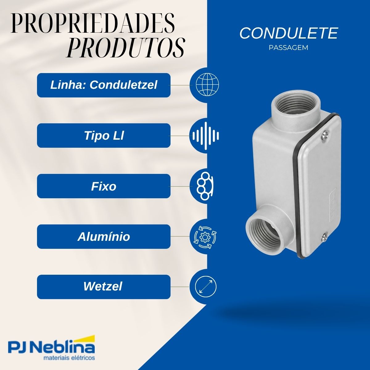 Condulete Alumínio Fixo Tipo Lr 1.1/4 C/Rosca Npt C/Pintura Cinza C/Tampa C/Vedação Tgvp (Ip54) - Wetzel