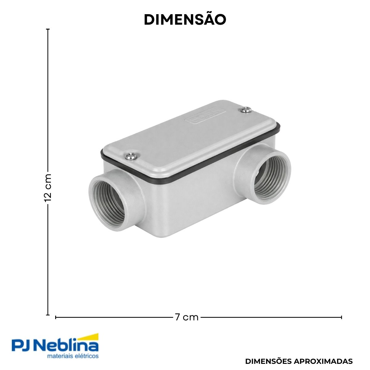 Condulete Alumínio Fixo Tipo Lr 1.1/4 C/Rosca Npt C/Pintura Cinza C/Tampa C/Vedação Tgvp (Ip54) - Wetzel