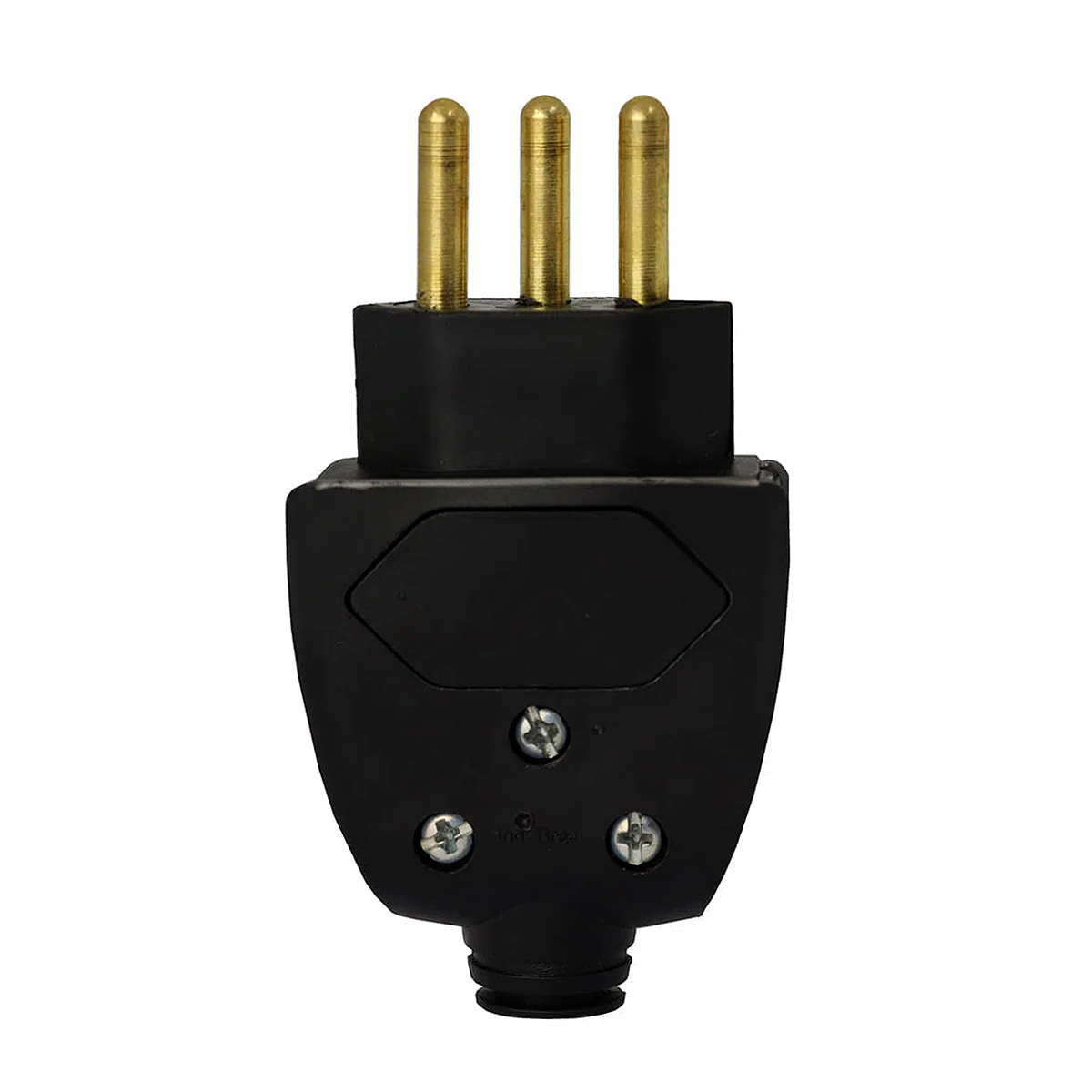 Plug Macho 20A 250V Preto Lateral/Axial Com Prensa Cabo - Pial