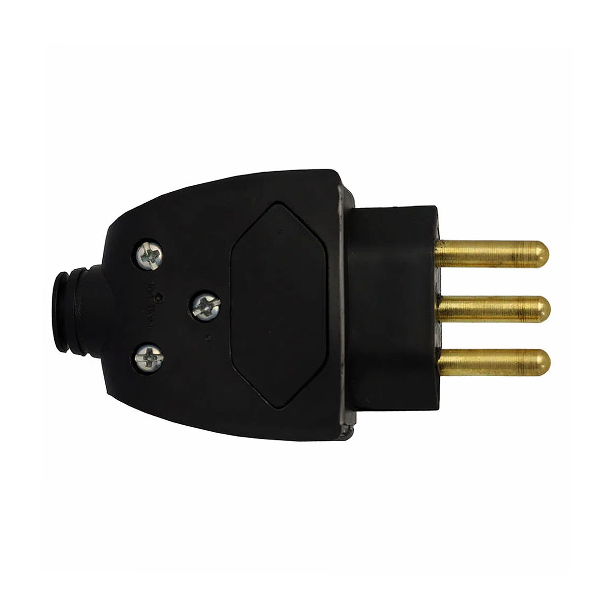 Plug Macho 20A 250V Preto Lateral/Axial Com Prensa Cabo - Pial