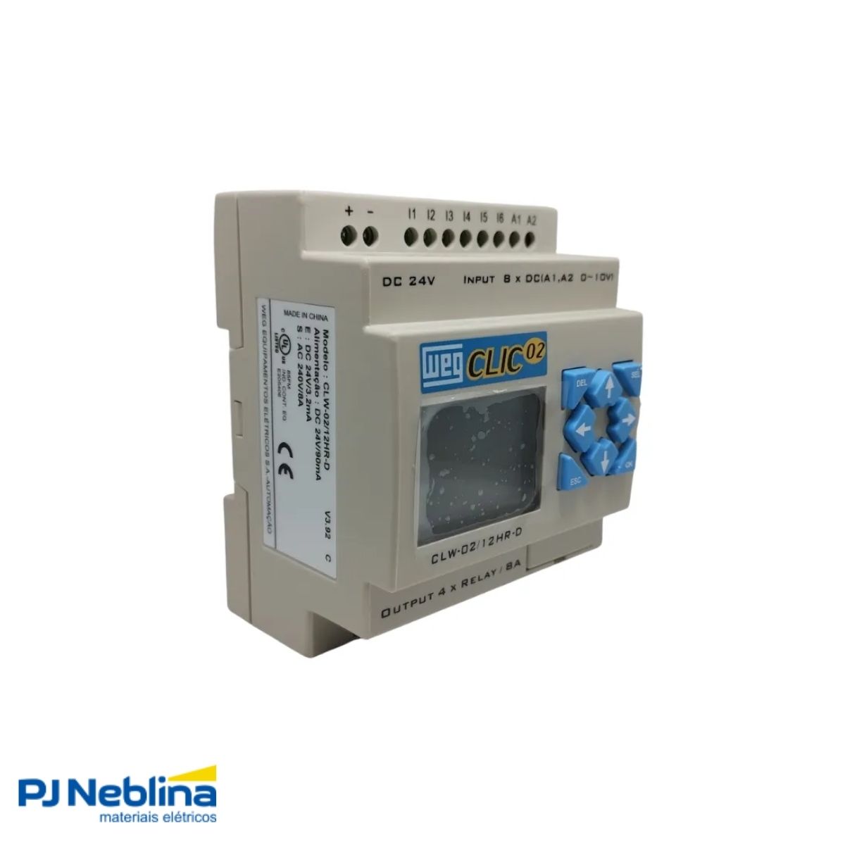 Controle Programável 24Vcc C/8 Entr.Dig. Saída Rele 4 Saídas 8A - Weg