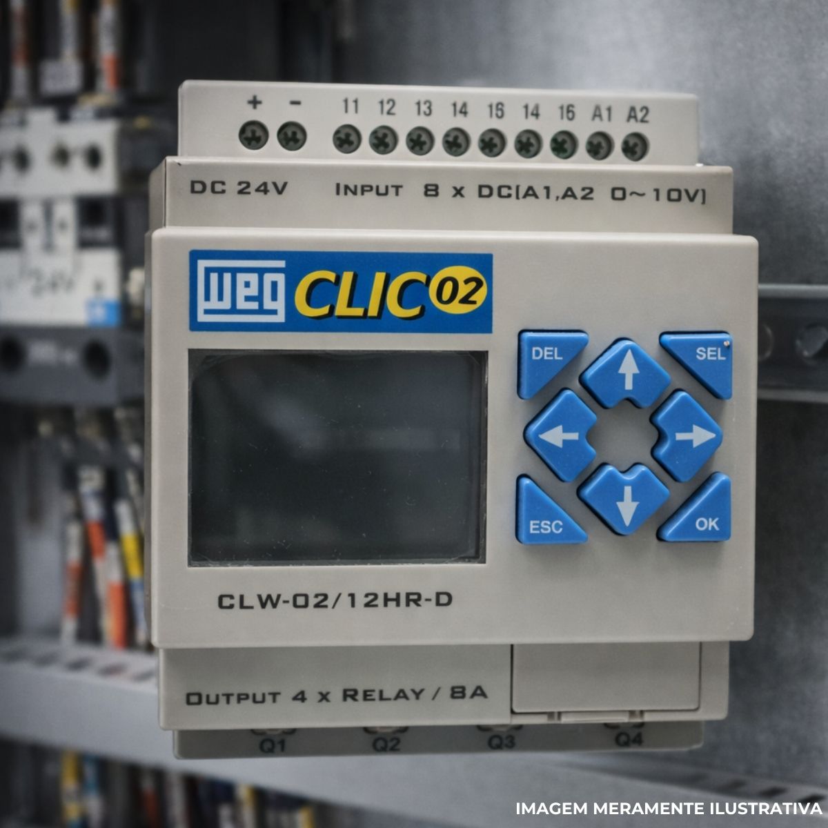 Controle Programável 24Vcc C/8 Entr.Dig. Saída Rele 4 Saídas 8A - Weg