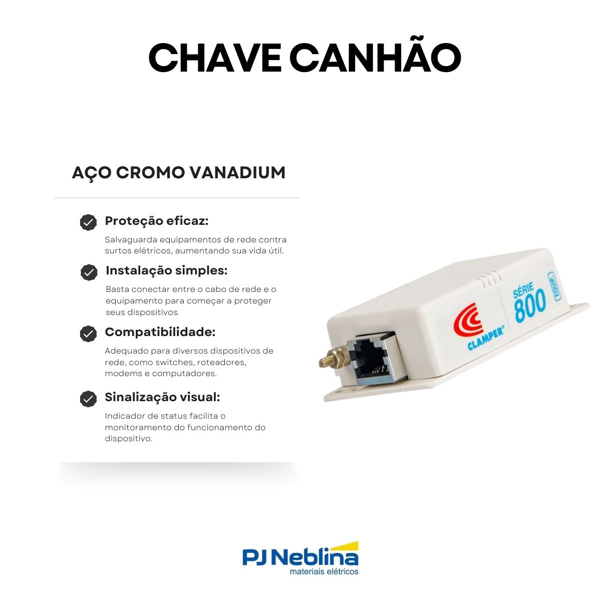 Protetor Surto Linha Dados Ethernet Cdi2069-9 100Mbits - Clamper