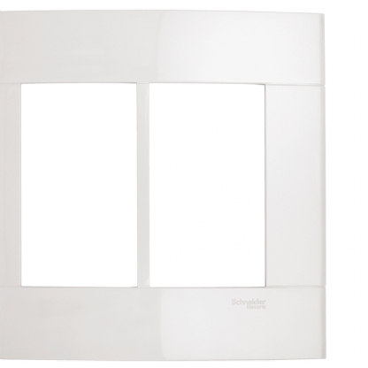 Placa Acabamento 6 Postos 4X4 Decor Branco - Schneider Electric