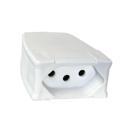 Plug Fêmea 20A 250V Branco Axial Com Prensa Cabo - Pial