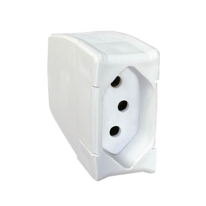 Plug Fêmea 20A 250V Branco Axial Com Prensa Cabo - Pial