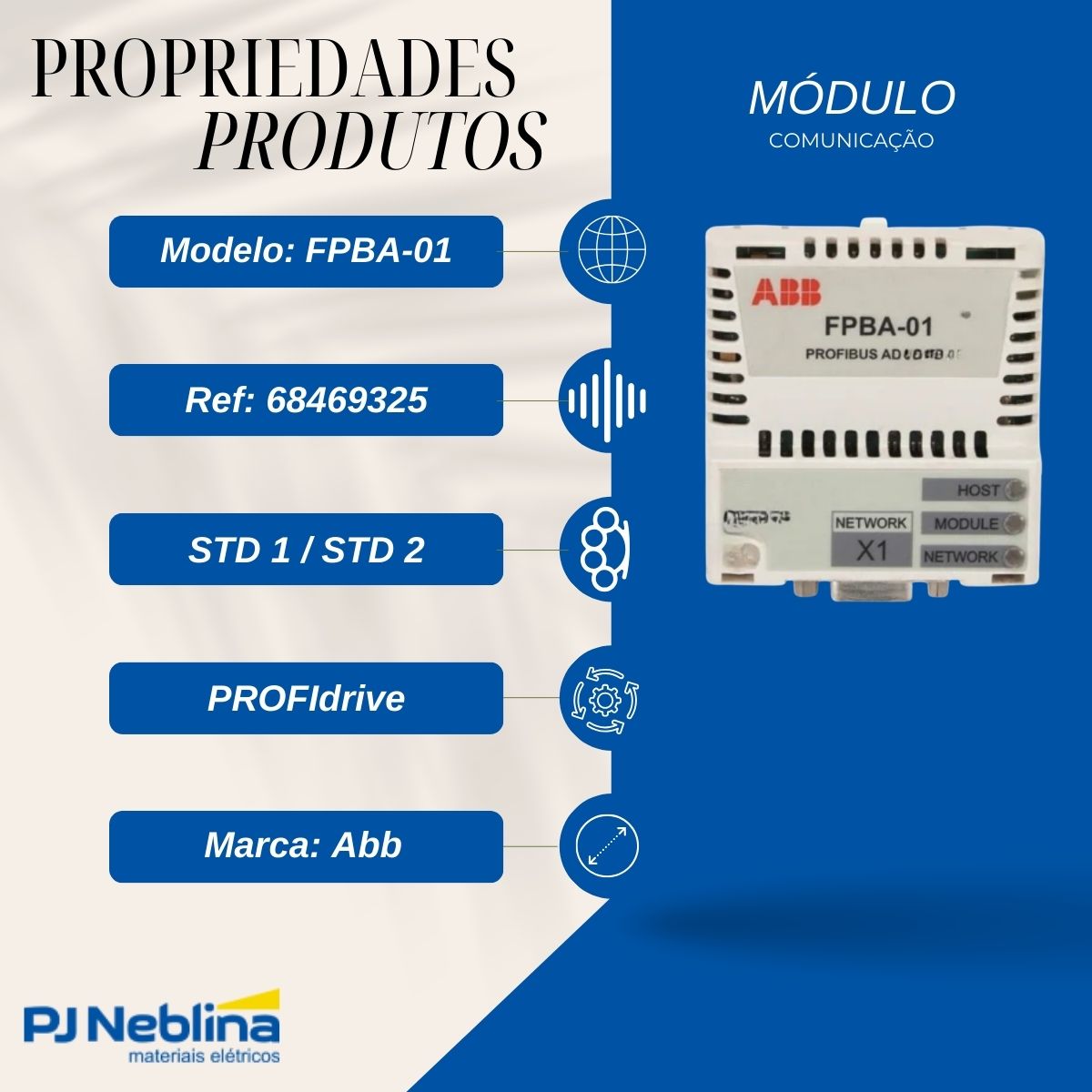 Módulo Interface Inversor Profibus - Abb