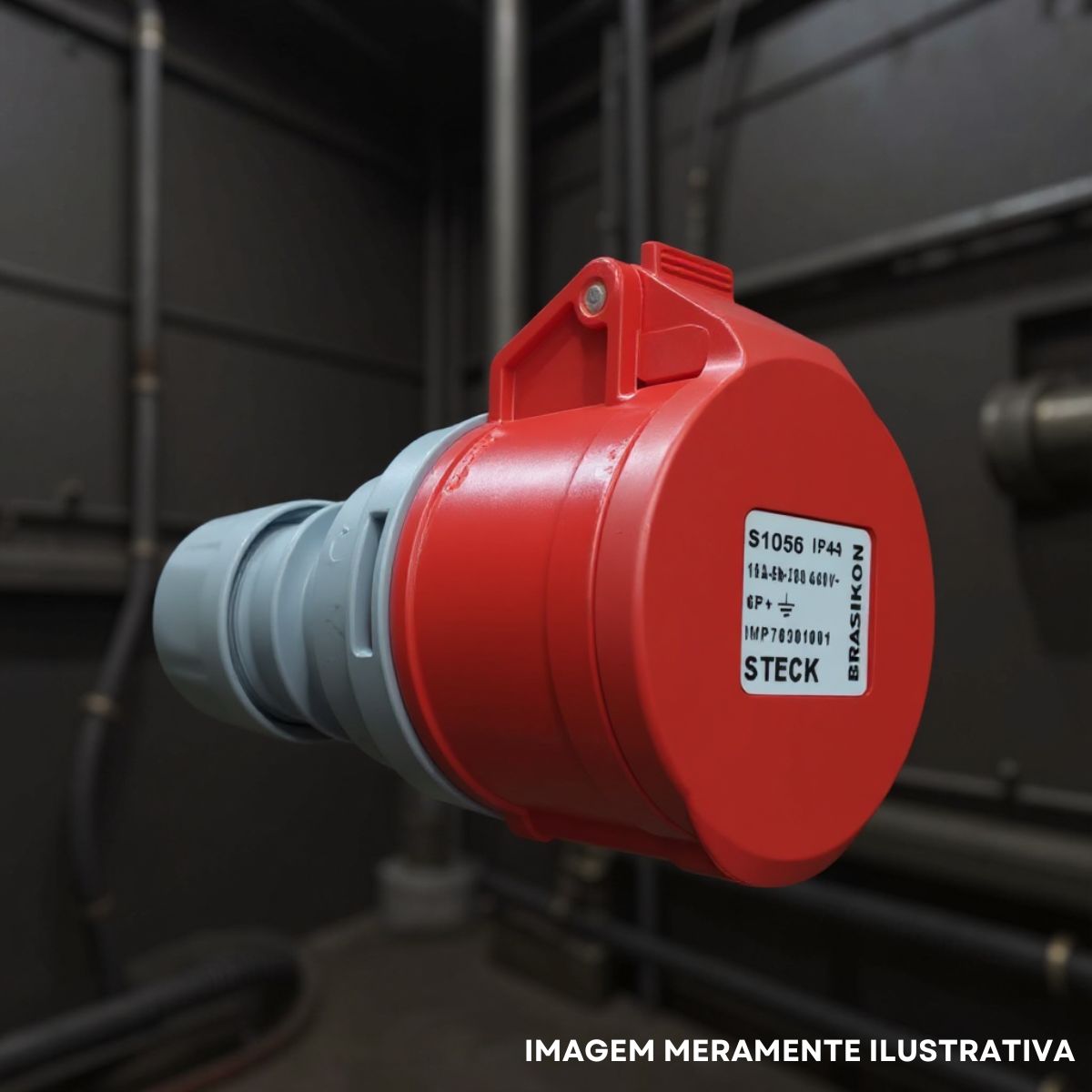 Acoplamento Brasikon 6P+T 380/440V 16A 6H Vermelho - Steck