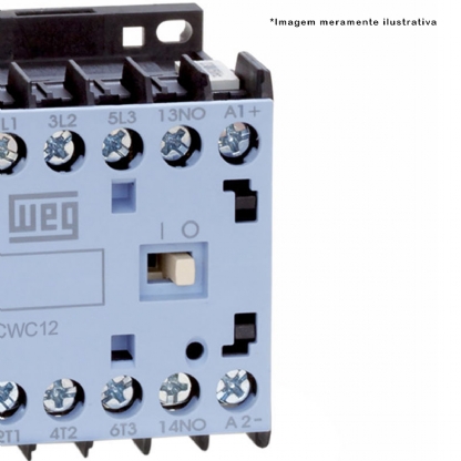Contator Mini Potência Tripolar 12A 190-220V 1Na 50/60Hz CWC012-10-30V26 - WEG