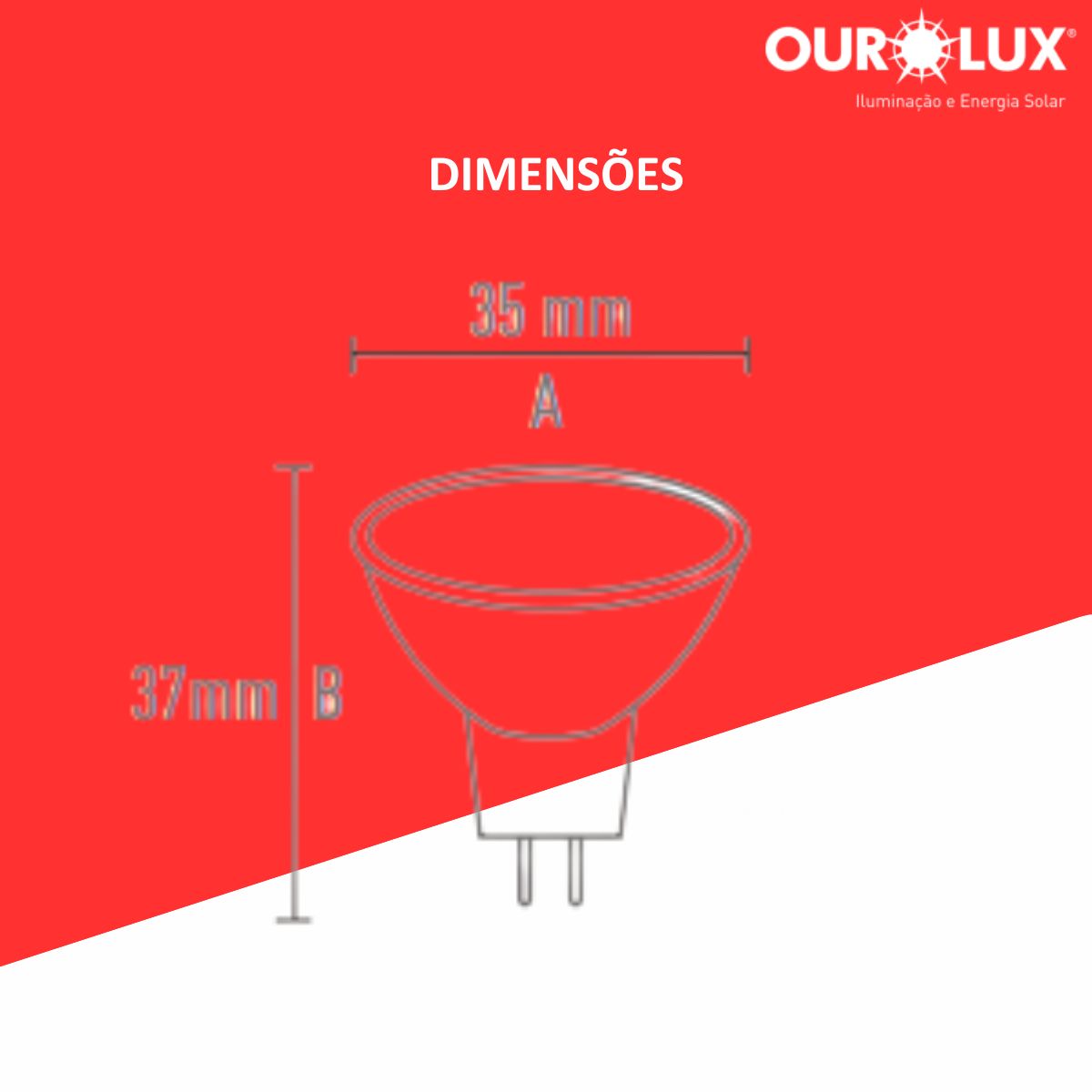 Lâmpada Halogéna Dicróica Mr11 20W 12V Gu4 Luz Amarela - Ourolux