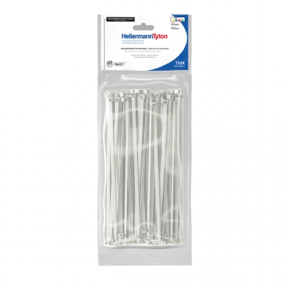 Abraçadeiras Nylon 20cm Poliamida T50R Branca 100 Unidades - Hellermann