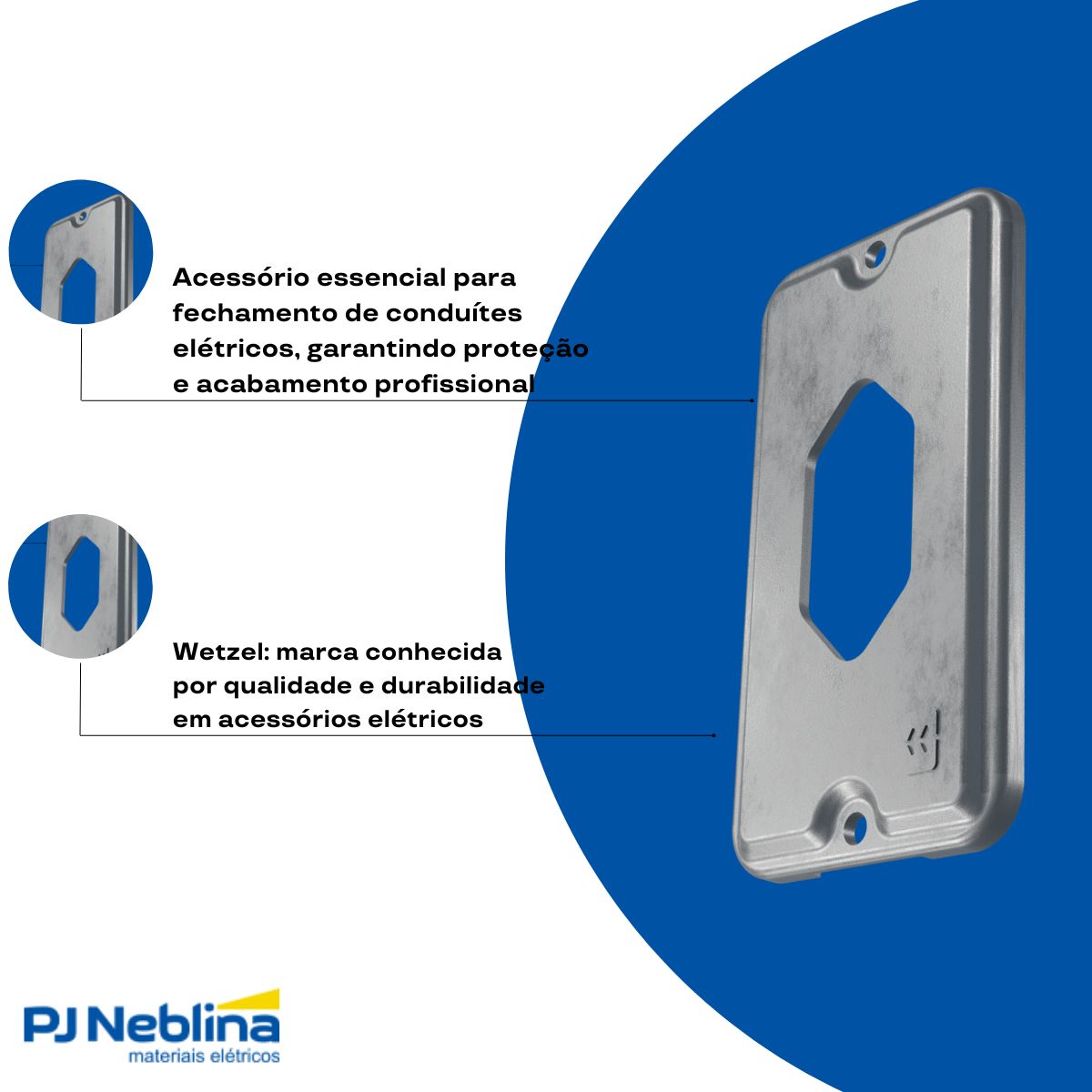 Tampa Condulete 1 Tom Hexagonal Vertical Alumínio 1/2-3/4 S/Pintura S/Vedação - Wetzel