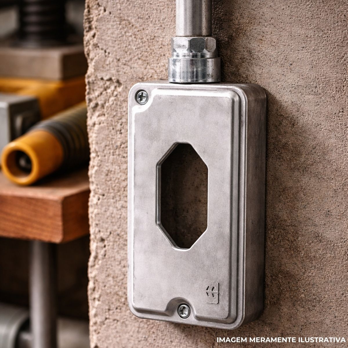 Tampa Condulete 1 Tom Hexagonal Vertical Alumínio 1/2-3/4 S/Pintura S/Vedação - Wetzel