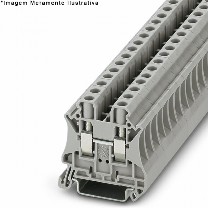 Conector Borne Passagem 2 Conexões 6,00mm 1000V Cinza UT 6 - Phoenix