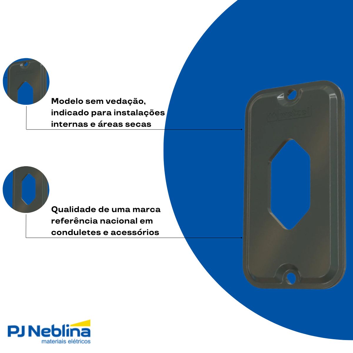 Tampa Condulete 1 Tom Hexagonal Vertical Pvc 1/2-3/4 Cz S/Vedação - Wetzel