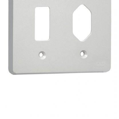 Placa Acabamento 2 Postos (1 Hexagonal) 4X4 Silentoque Cinza - Pial