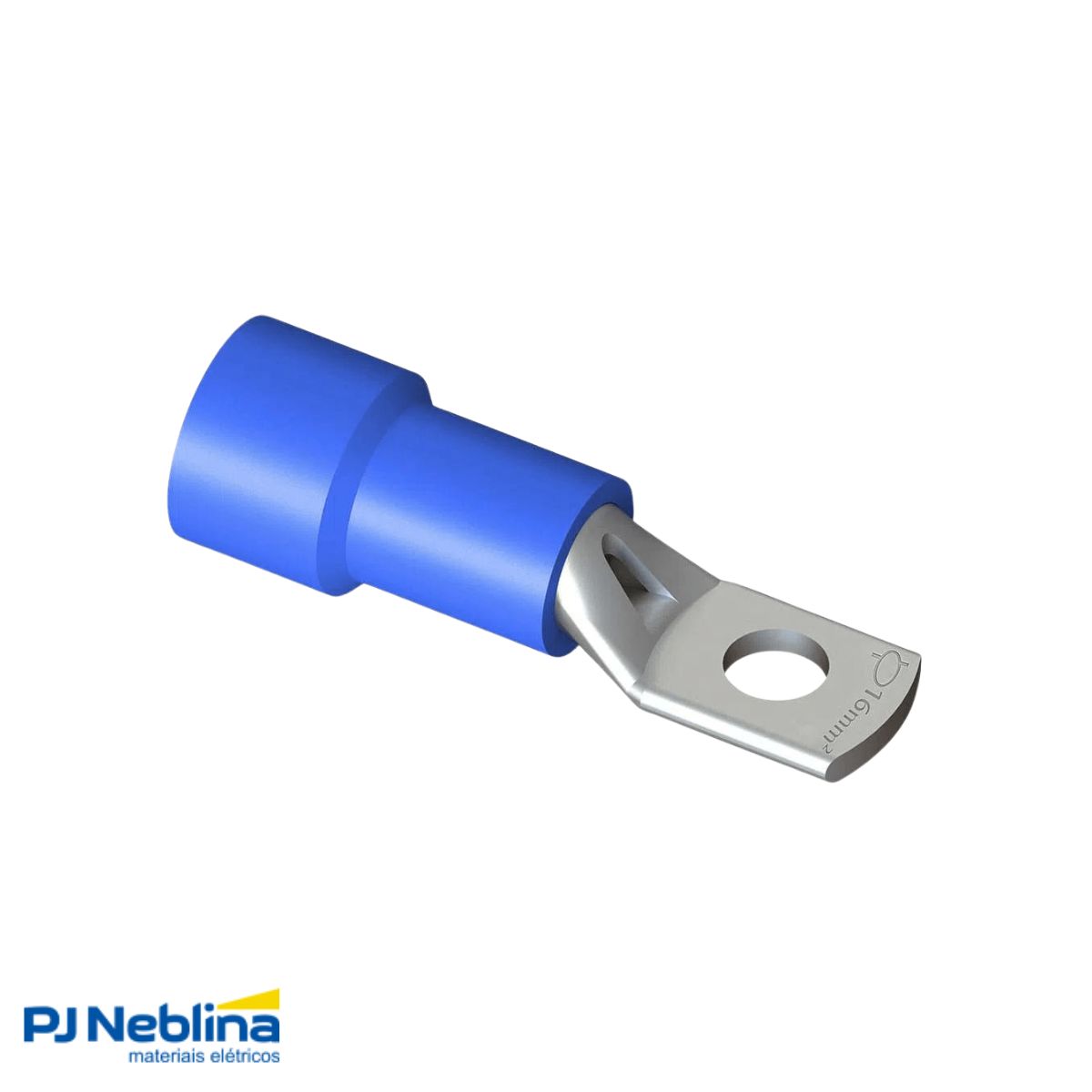 Terminal Olhal Tubular 16Mm (6Awg) Pré-Isolado Az 1 Furo F=6,5Mm 1/4 (M6) - Intelli