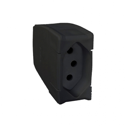 Plug Fêmea 20A 250V Preto Axial Com Prensa Cabo - Pial
