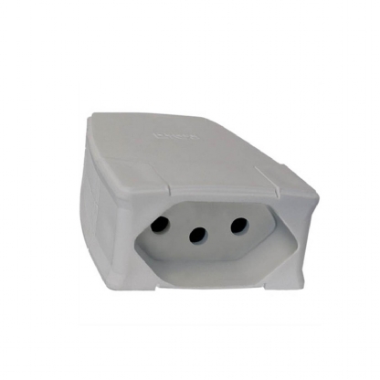 Plug Fêmea 20A 250V Cinza Axial Com Prensa Cabo - Pial