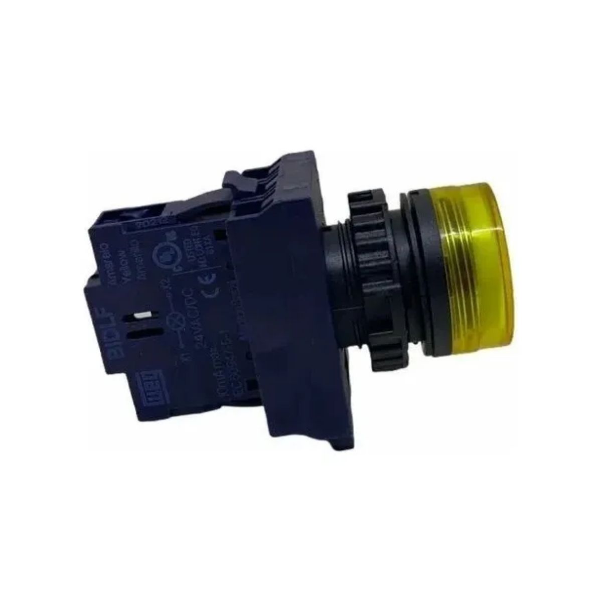 Sinaleiro Modular Faceado Redondo 22 mm 220-240V Plástico Led Amarelo Plástico Preto Ip66 - Weg