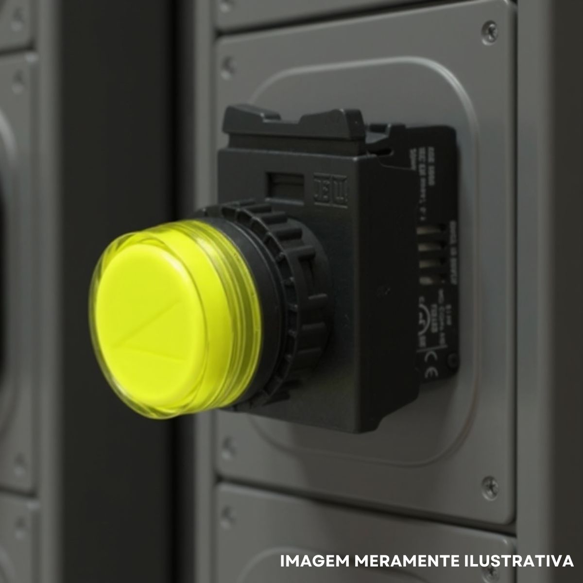 Sinaleiro Modular Faceado Redondo 22 mm 220-240V Plástico Led Amarelo Plástico Preto Ip66 - Weg