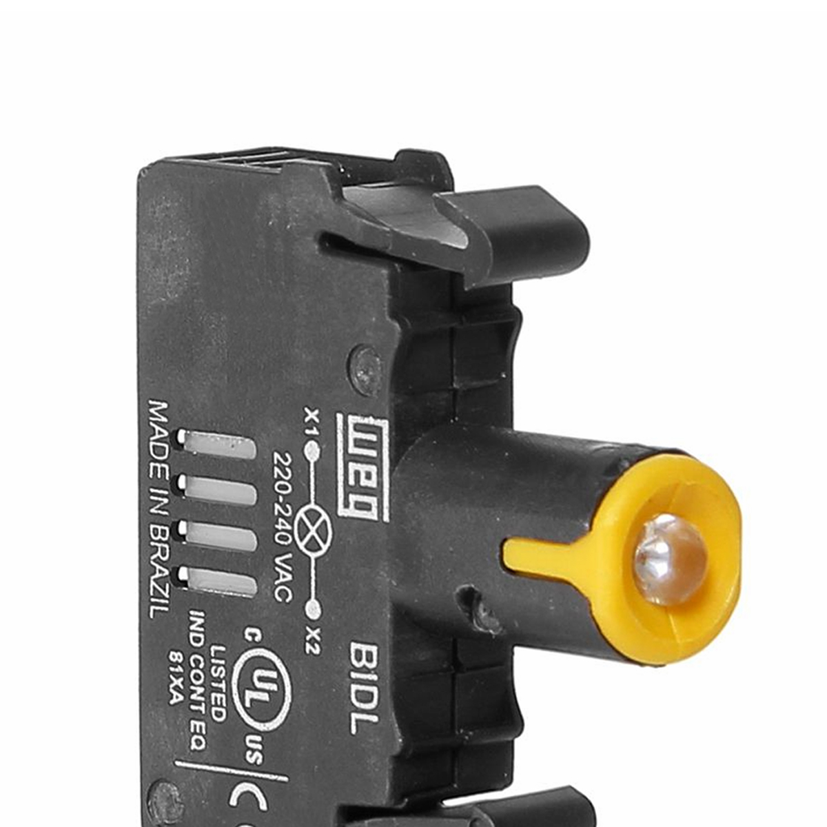 Bloco Contato Iluminado Led Para Botão Sinaleiro 220-240V Amarela CSW-BIDL-3D66 - WEG