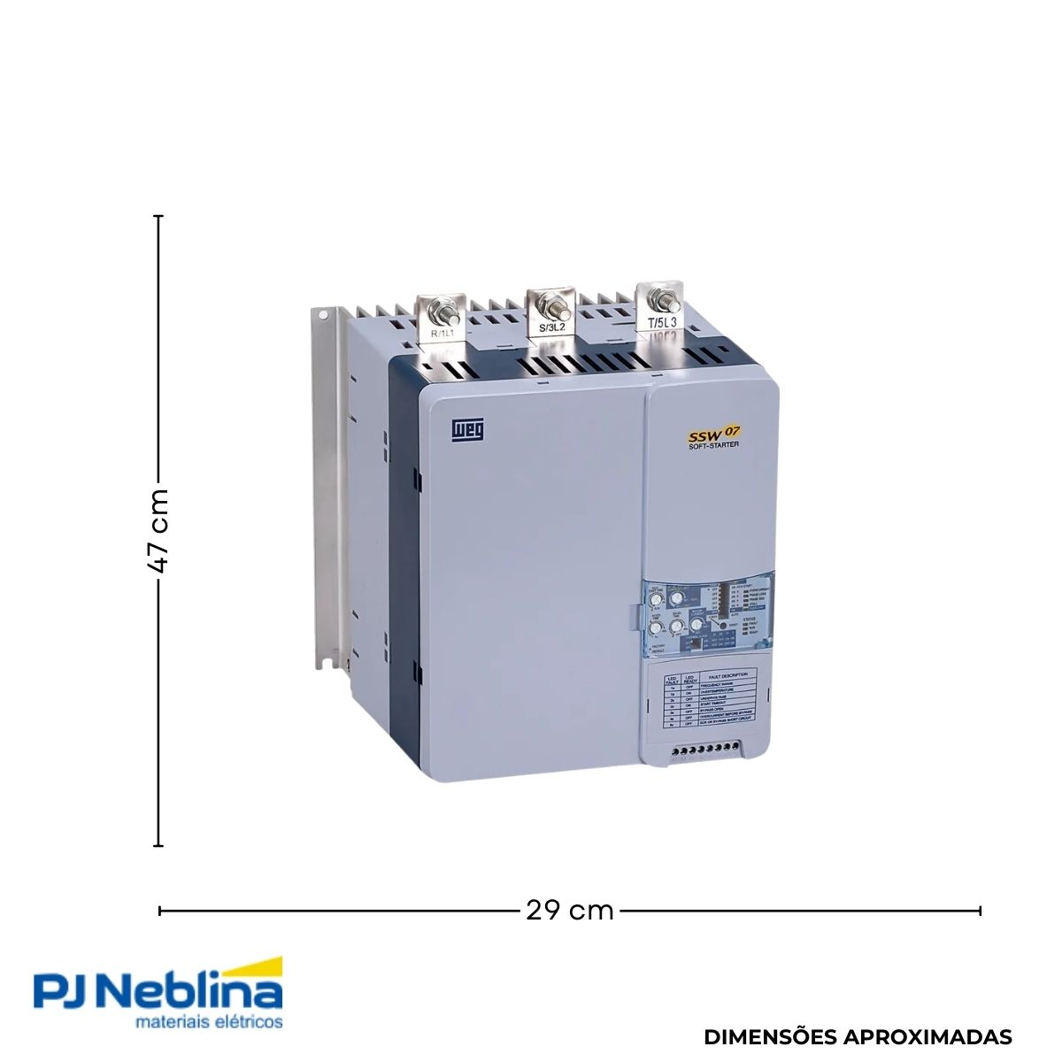 Chave Partida Softstarter Trifásico 200A 94-264V 150Kw Ip00 - Weg