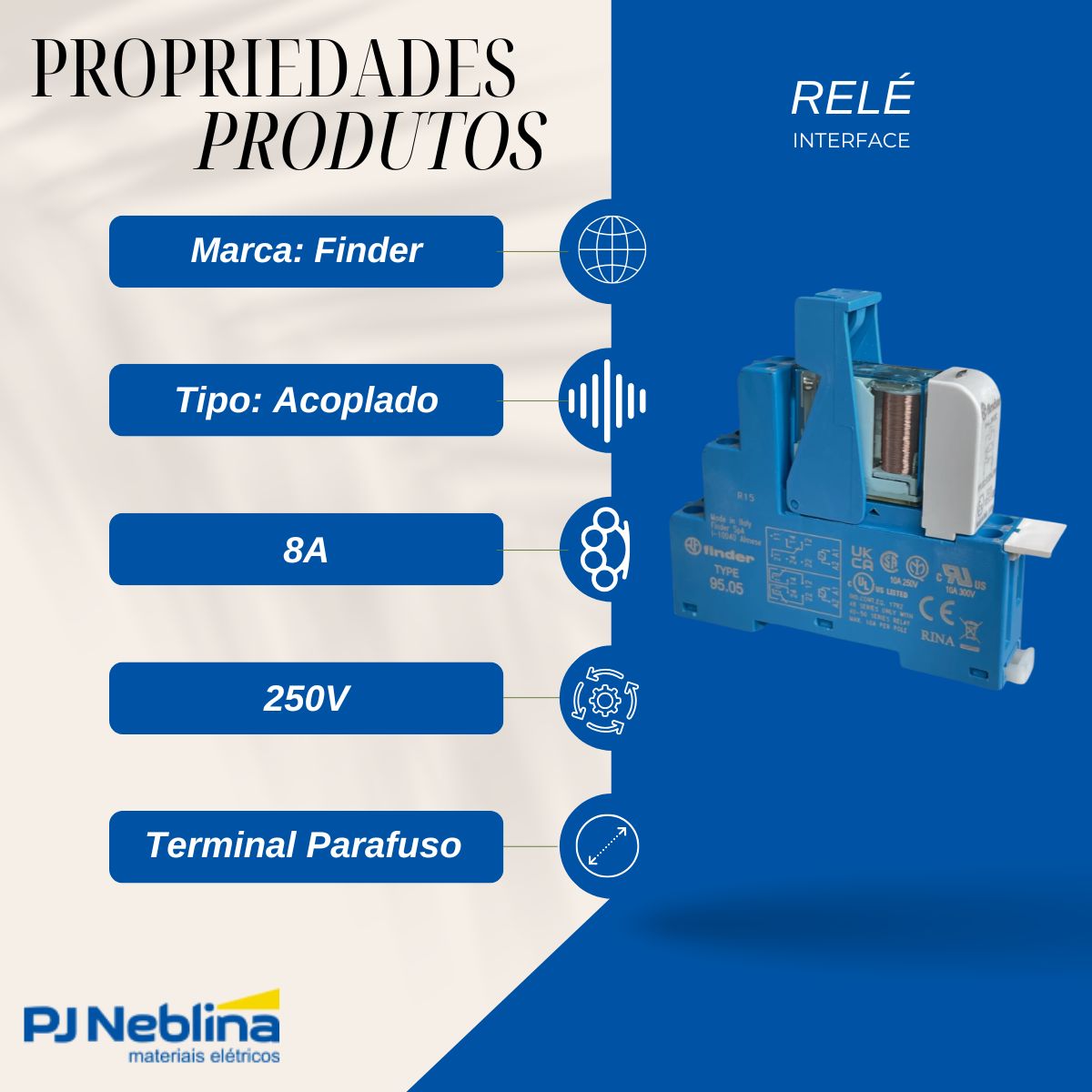 Rele Interface Acoplado 8a 24vcc 2rev (dpdt)