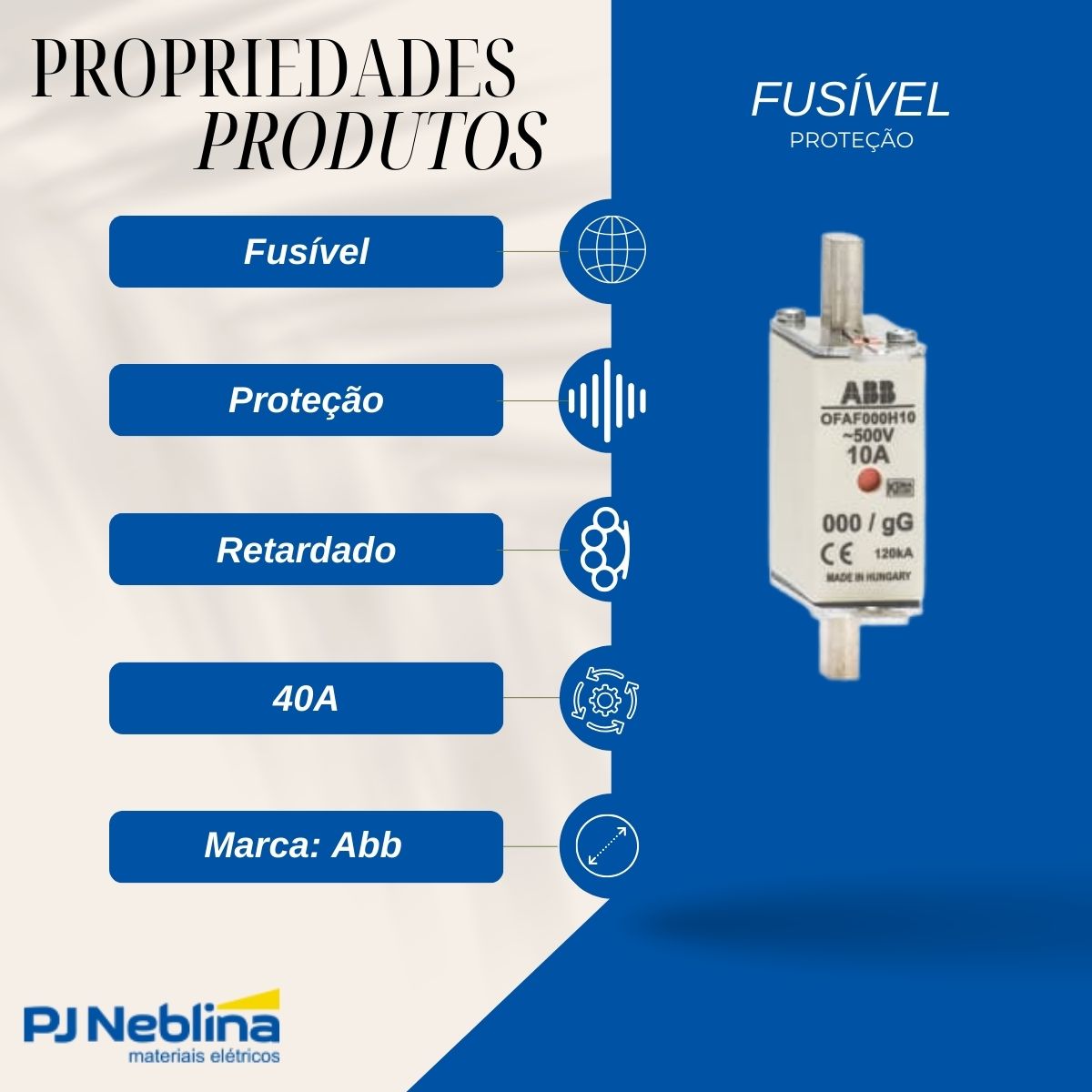 Fusivel Nh Retardado Gg/gl 40a 500v 120ka T-000