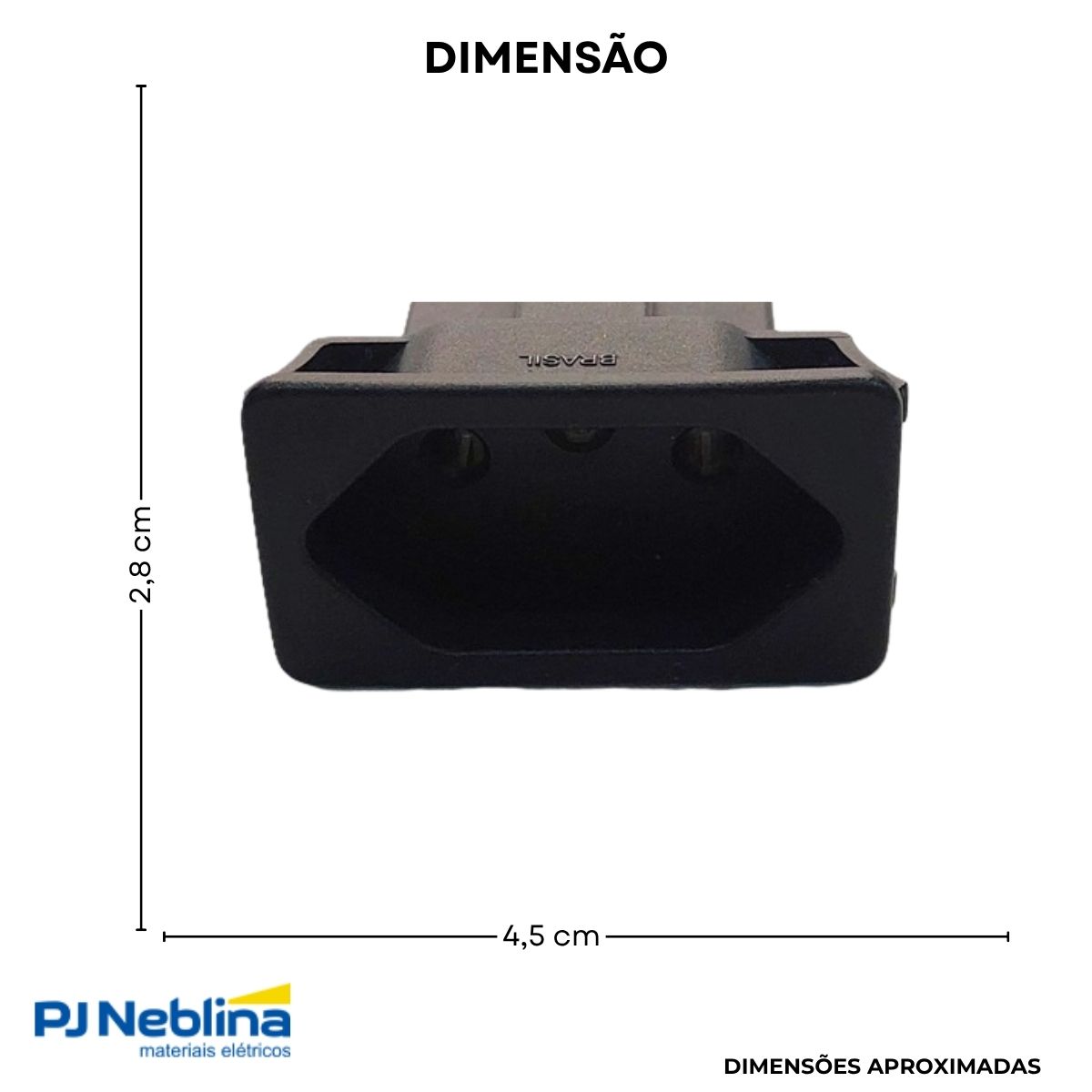 Tomada Embutir Painel 2p+t Retangular 10a 250v Pt Terminal F