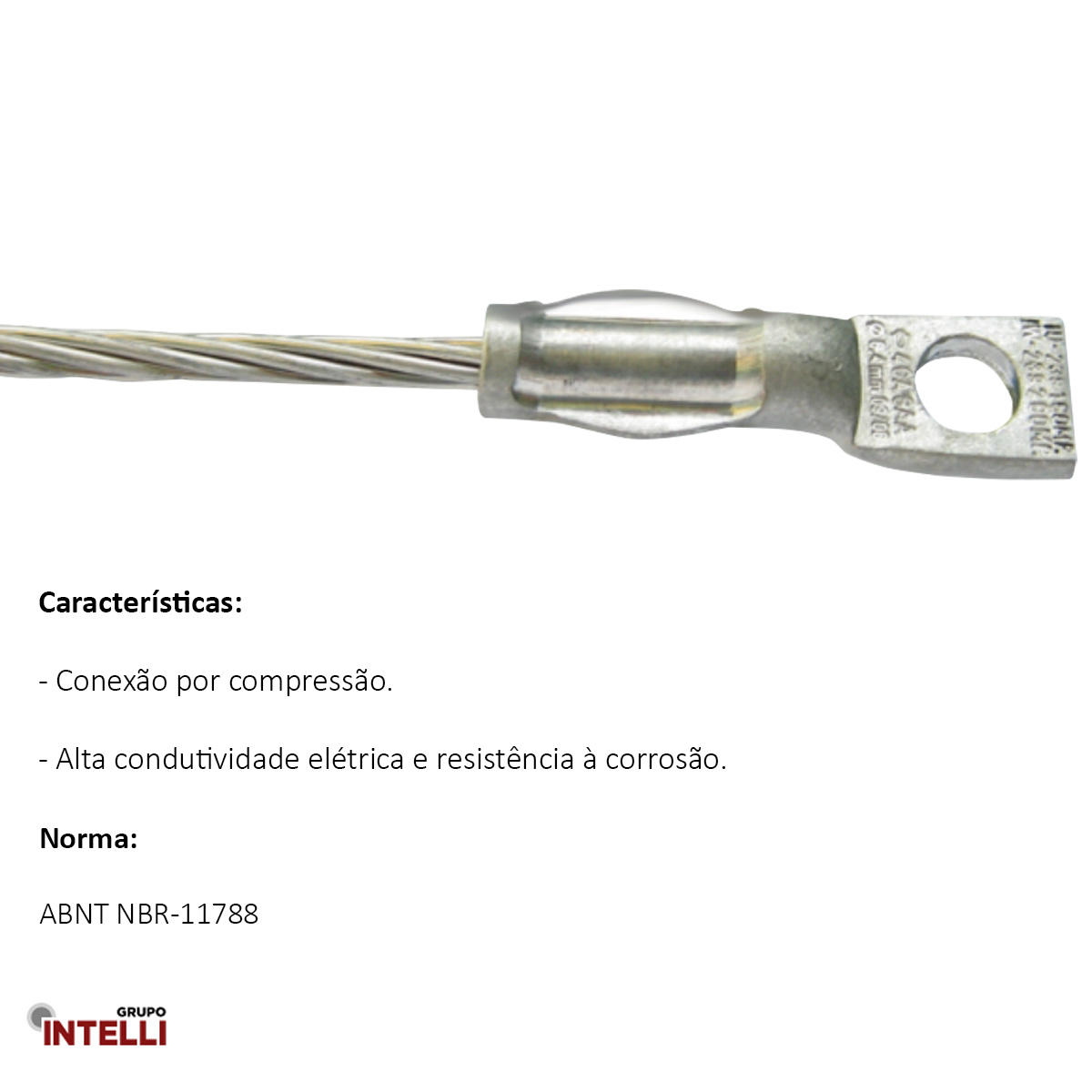 Terminal Compressão Cabo/Barramento 16Mm 1 Furo F=8Mm 5/16 (M8) 9483 Intelli