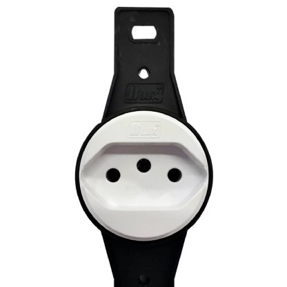 Módulo Tomada Energia Redonda 10A Sem Placa Gris Branco - Blux