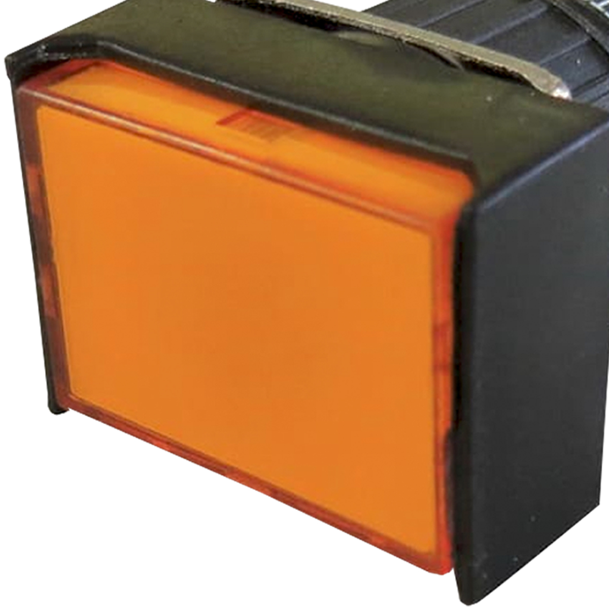 Botão Iluminado Retangular 16Mm Laranja 2Na+2Nf Com Retenção 220Vca Pulsador - Metaltex