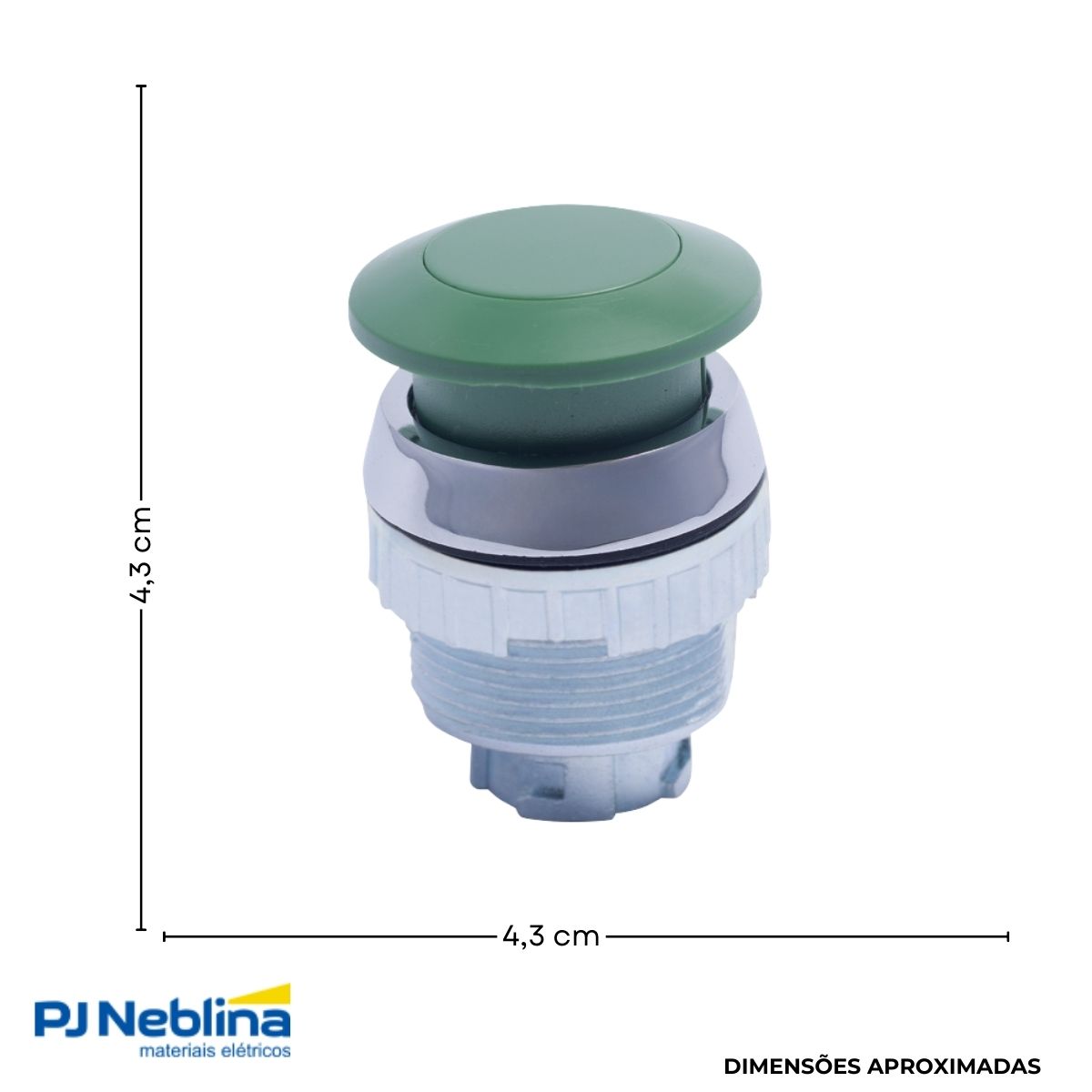 Botão Emergência Cogumelo 36 mm Pulsador 30 mm Zamak Verde 1Na+1Nf - Ace Schmersal