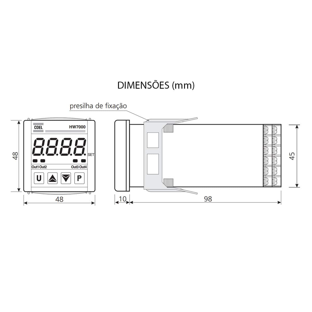 Indicador Universal 100A 240Vca 2Saidas A Rele Fonte 12Vcc 17100001(M) Coel