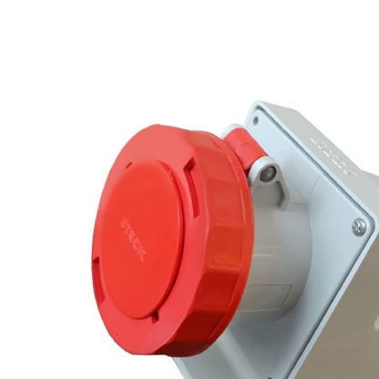 Tomada Industrial Fêmea Sobrepor 3P+T 63A 380/440V 6H Vermelho Newkon N4506 - Steck