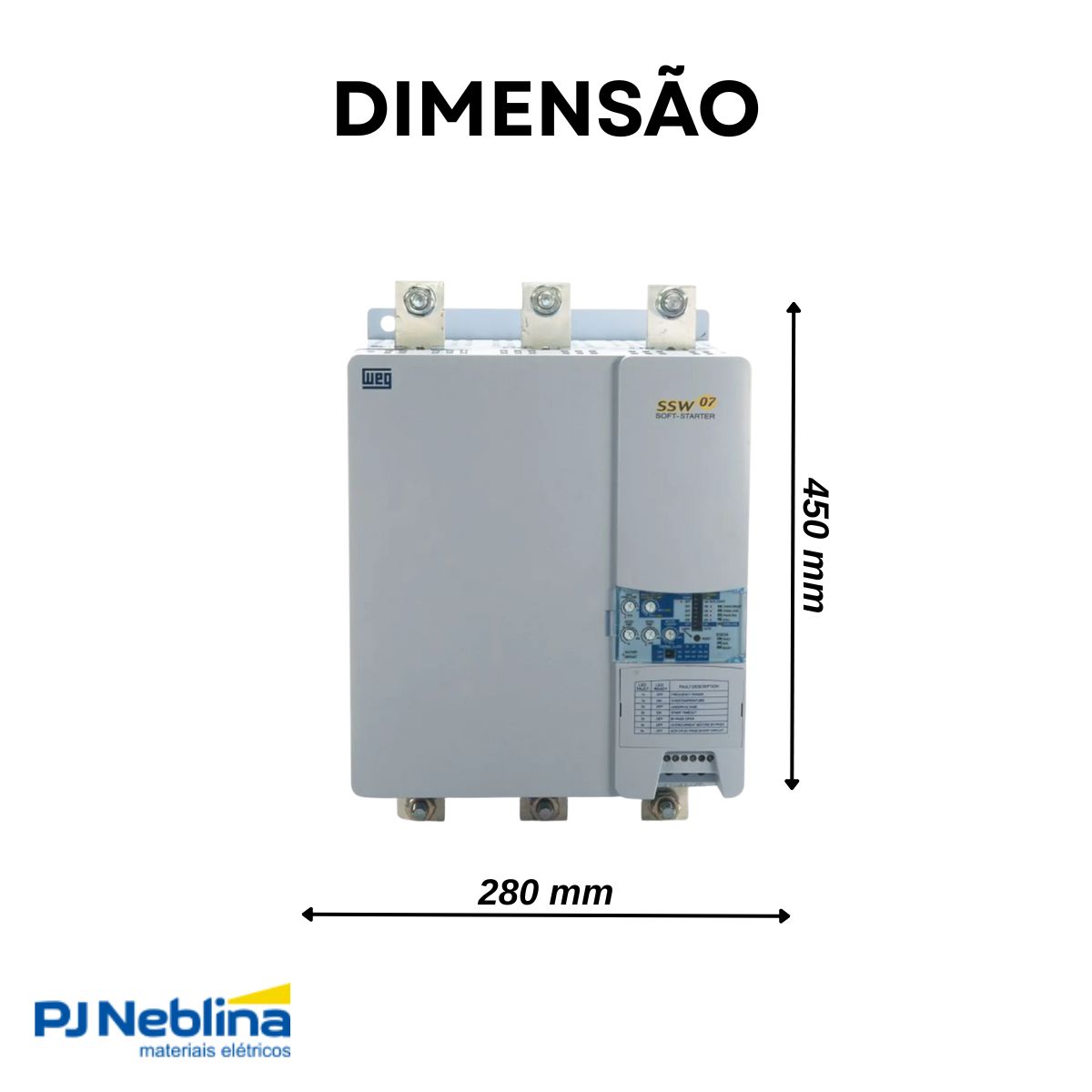 Chave Partida Softstarter Trifásico 312A 220-575V 225Kw Ip00 - Weg
