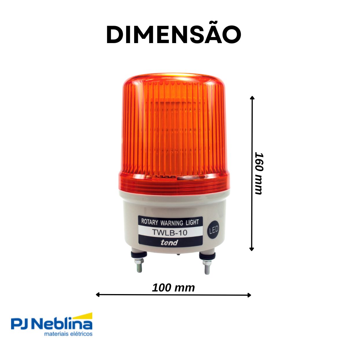 Sinalizador Luminoso Giroled Continuo 24V Led 100Mm Lr C/Buzzer - Metaltex