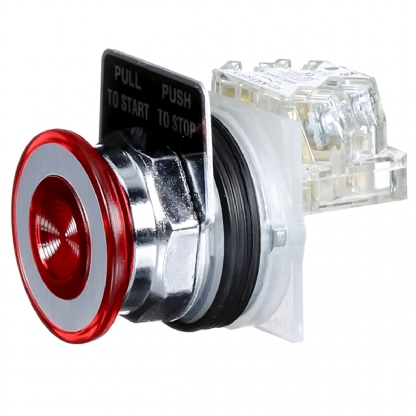 Botão Metálico Empurra Puxa Soco 1Na+1Nf D41 30mm Vermelho 9001KR9RH13 - Schneider Electric