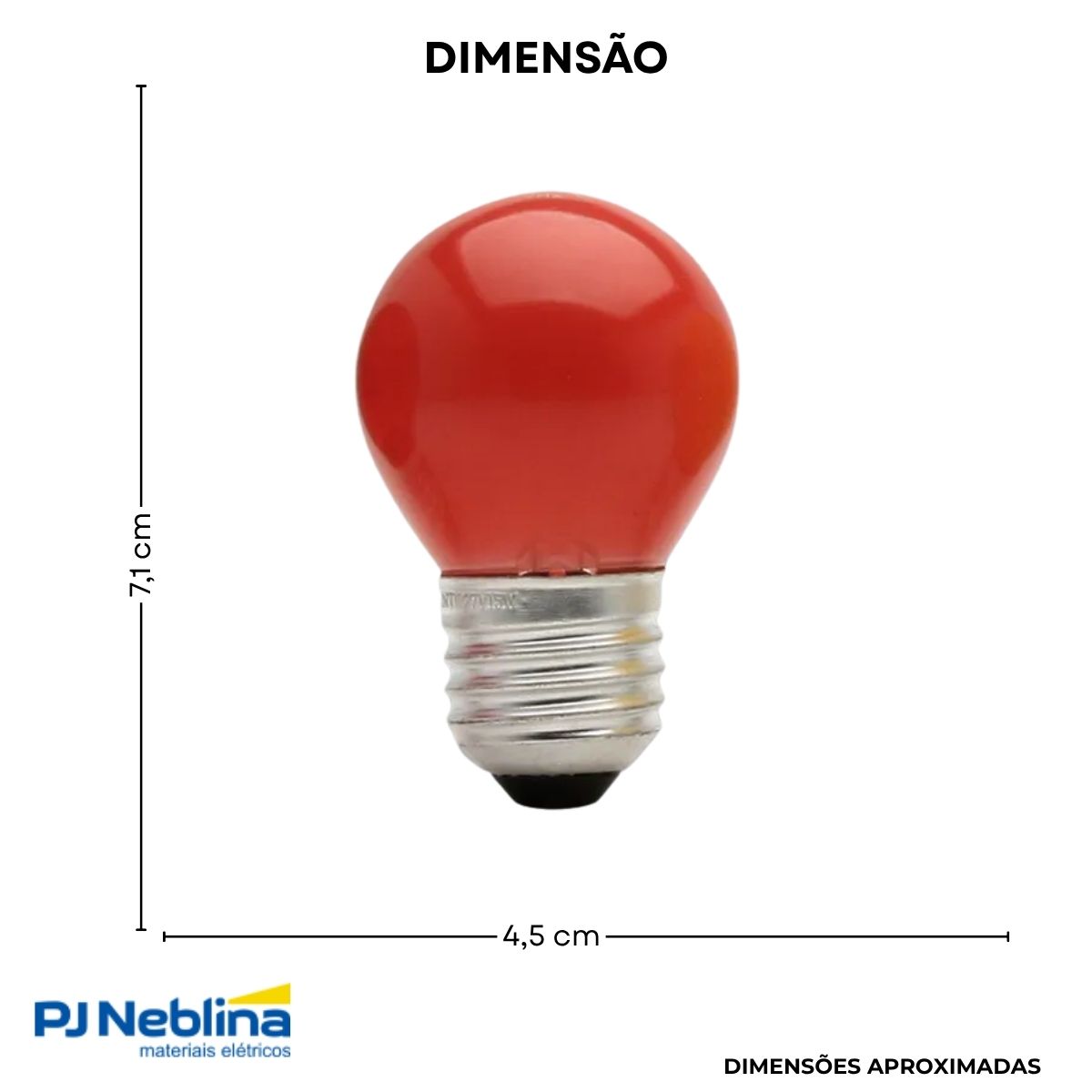 Lâmpada Incandescente Bolinha G35 7W 127V E27 Vermelha - Sadokin