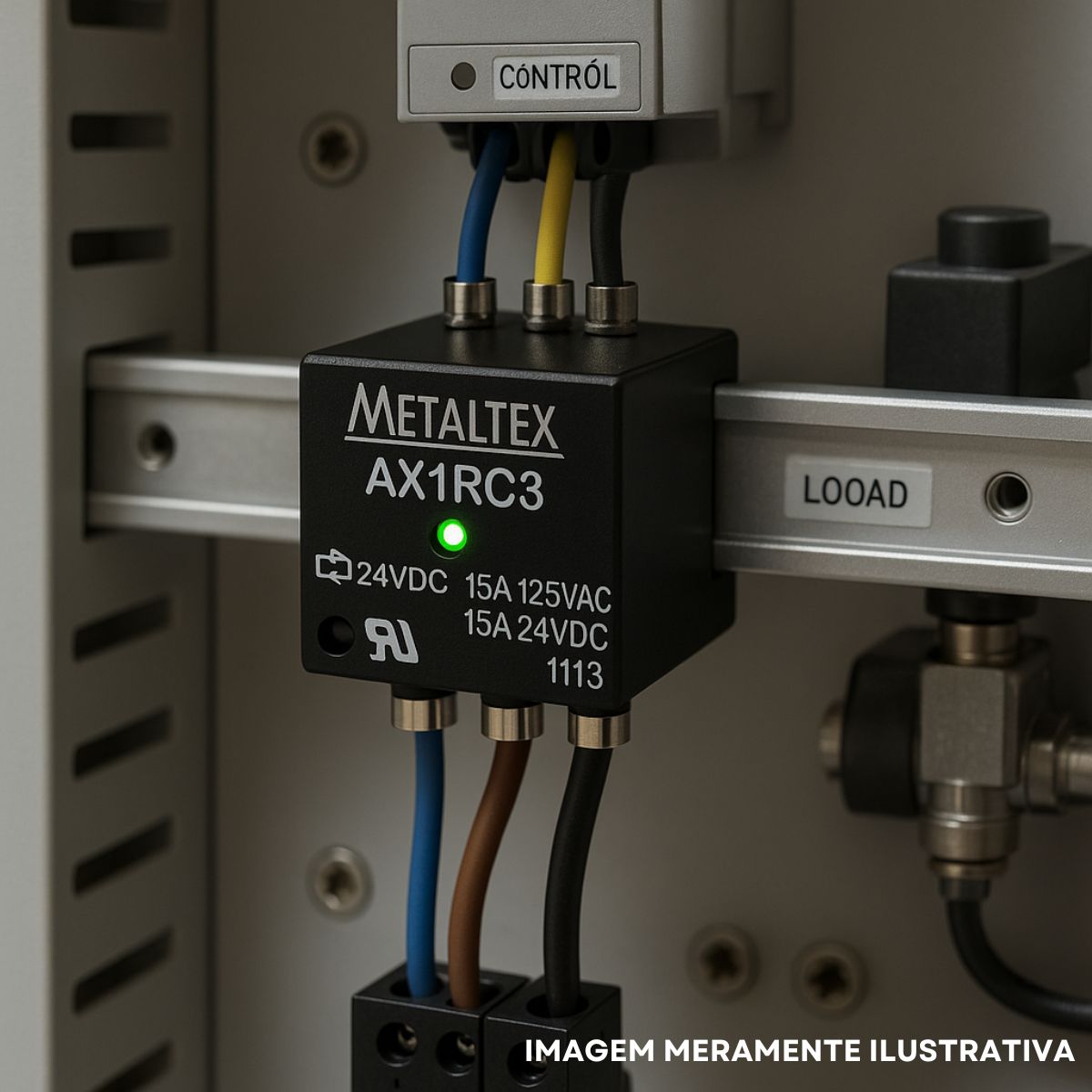 Relé Industrial Mini 15A 24Vcc 1 Rev (Spdt) - Metaltex