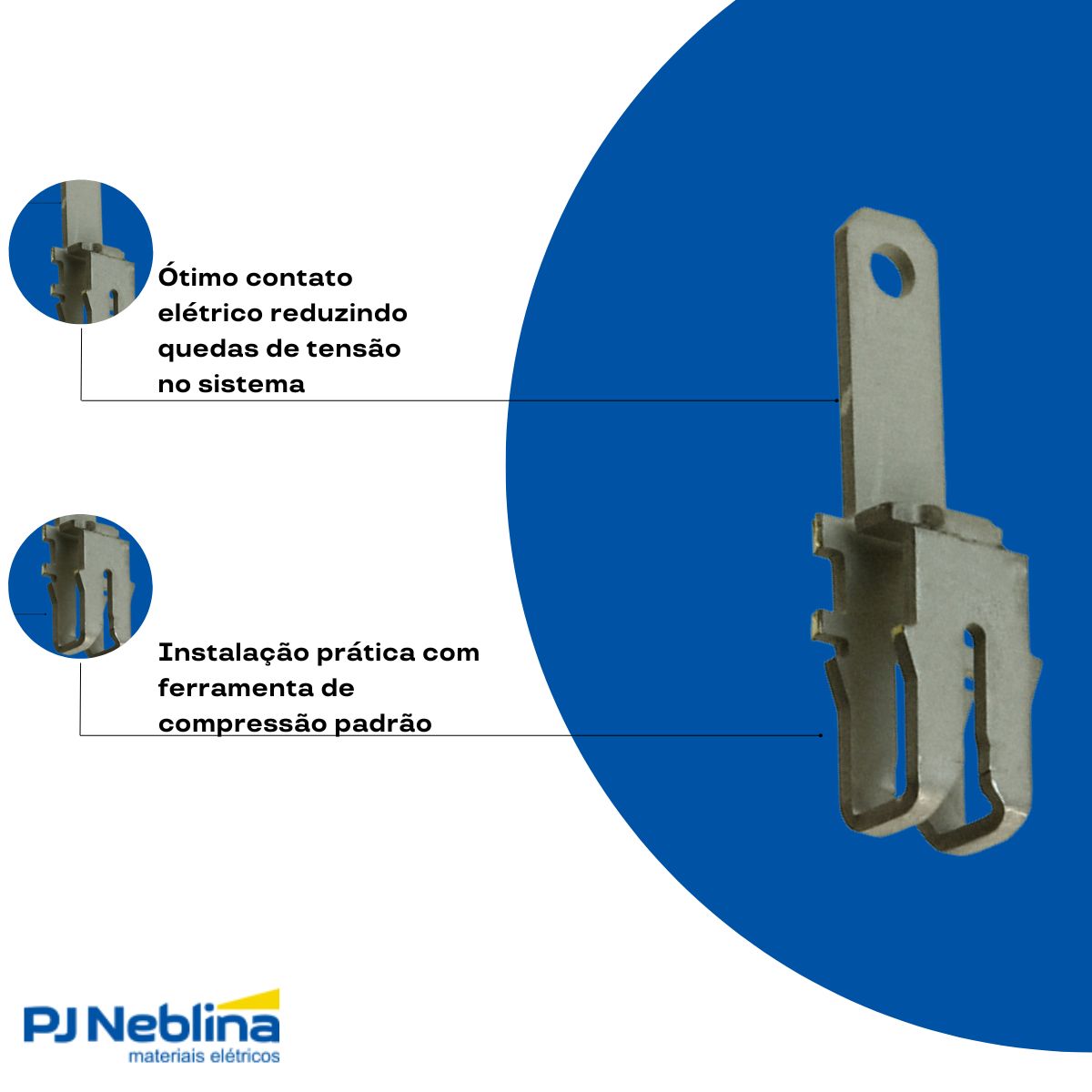 Terminal Compressao Boca Expandida 185mm 1 Compr 1 Furo F=13