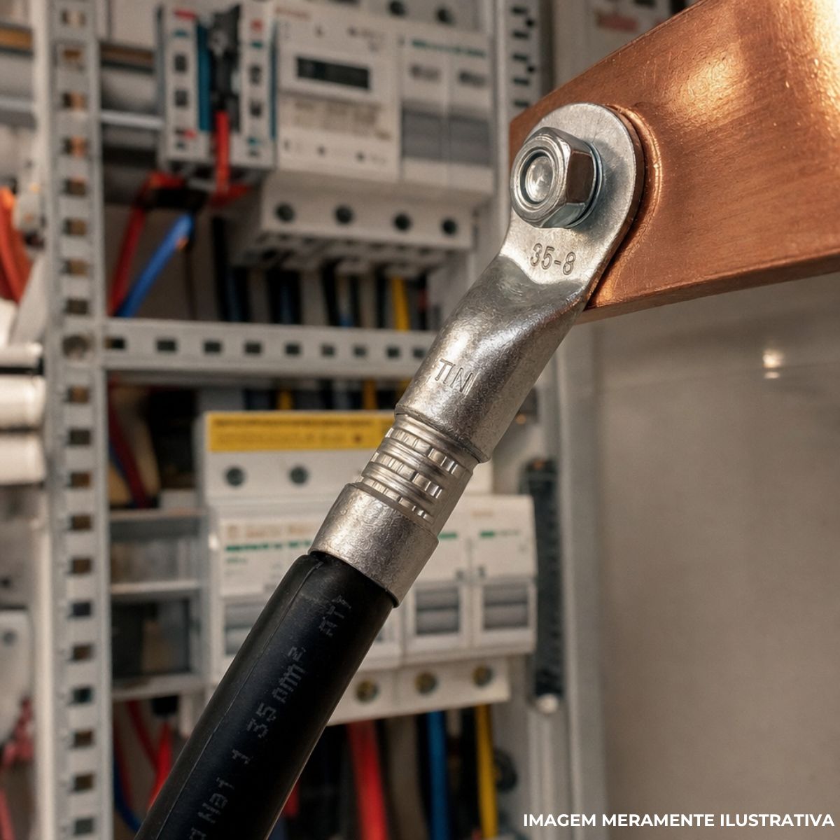 Terminal Compressao Boca Expandida 95mm 1 Compr 1 Furo F=8,5