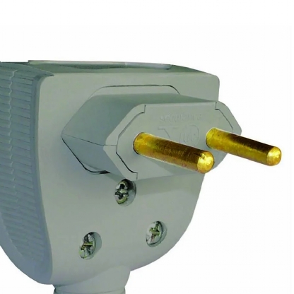 Plug Macho 20A 250V Cinza Lateral/Axial Com Prensa Cabo - Pial