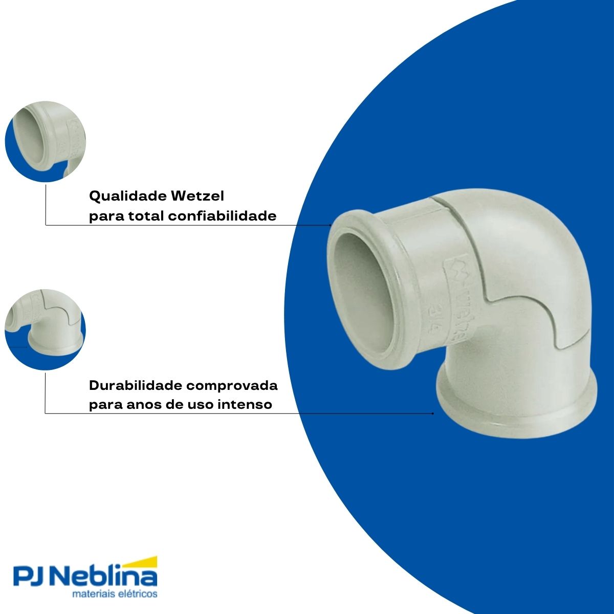 Cotovelo Pvc 1Pol S/ Rosca Branco - Wetzel