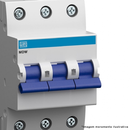 Disjuntor Mini Din Tripolar 100A Curva C 5Ka 230/400V MDW-C100-3 - WEG