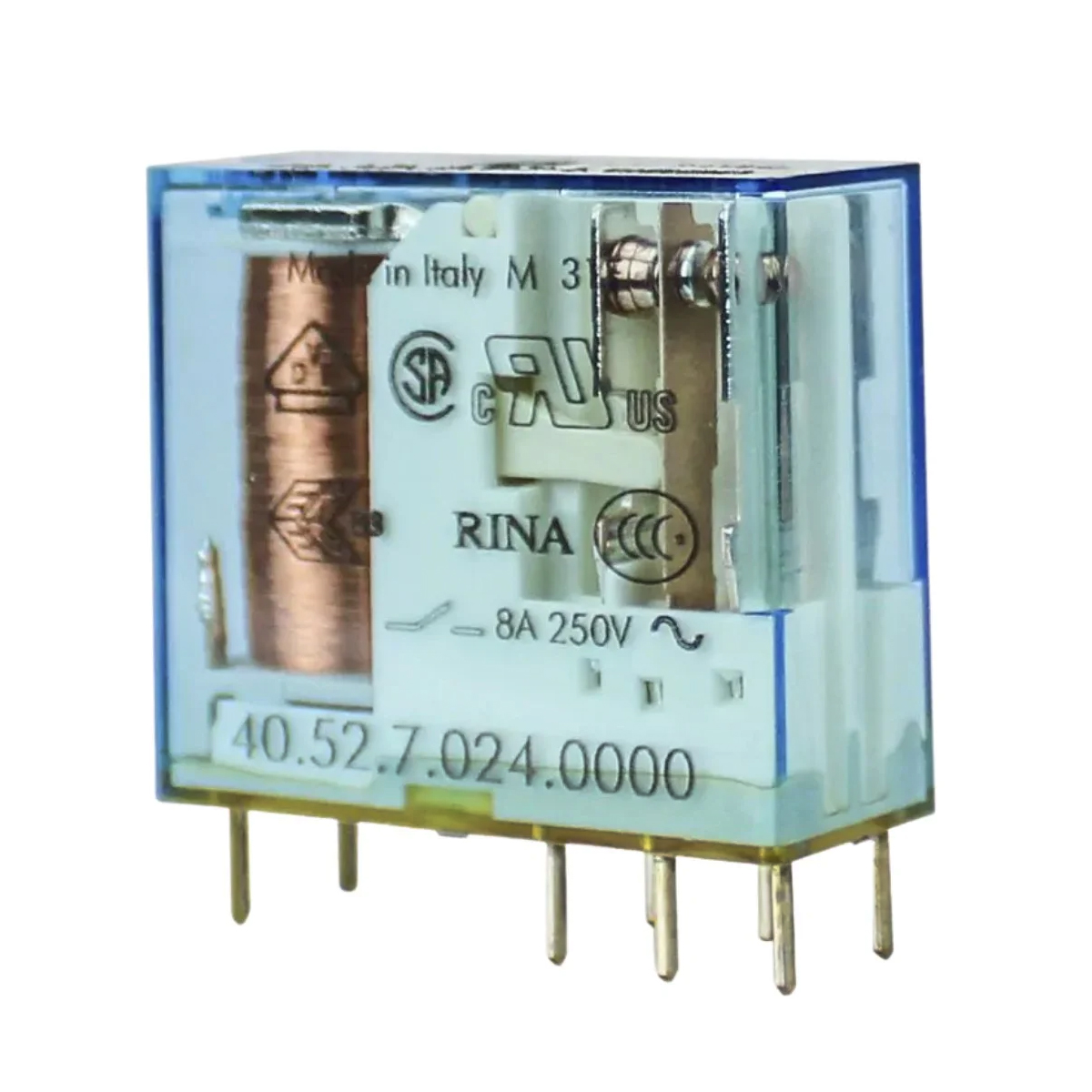 Mini Relé 24Vdc 8A 2 Contatos Reversíveis - Finder