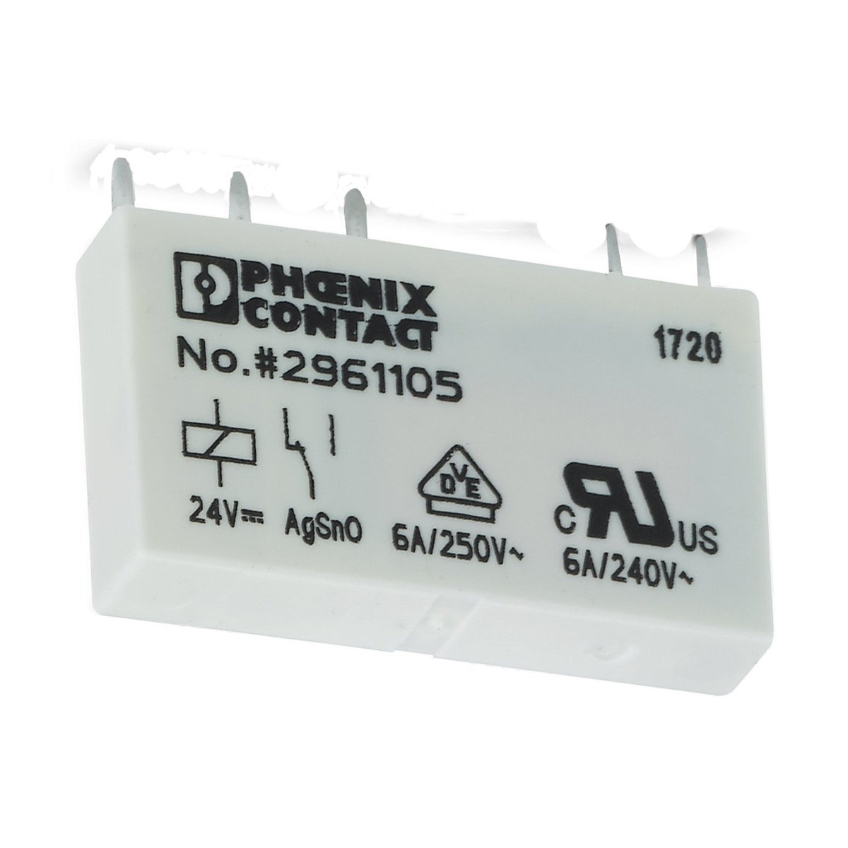 Relé Interface Mini 6A 24Vcc 1 Reversível Plug In - Phoenix