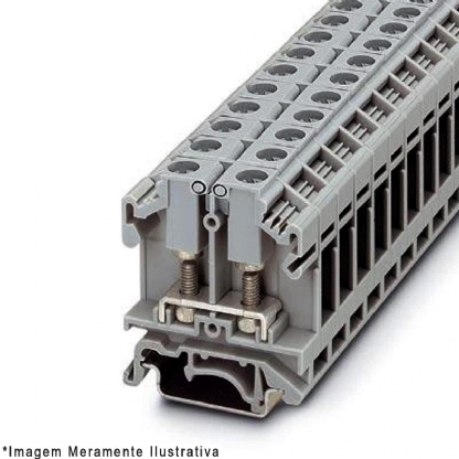 Conector Borne Passagem Terminal Olhal 2 Conexões 6,00mm 800V Cinza OTTA 6 - Phoenix